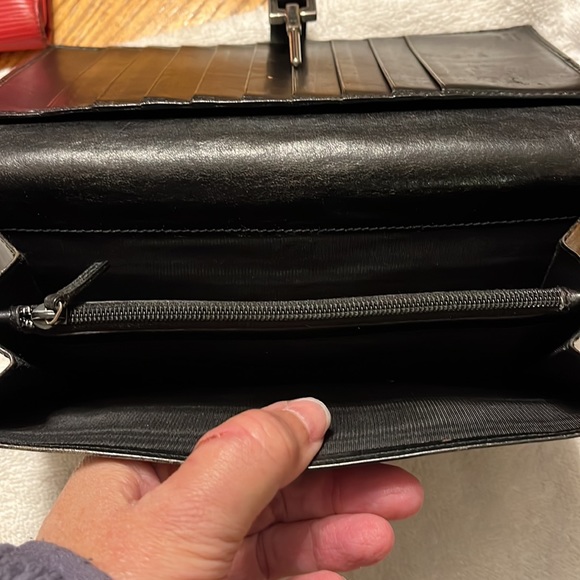 Gucci Soft Leather Interior, Fabric Exterior, Black, wallet/ organizer large - Picture 5 of 9